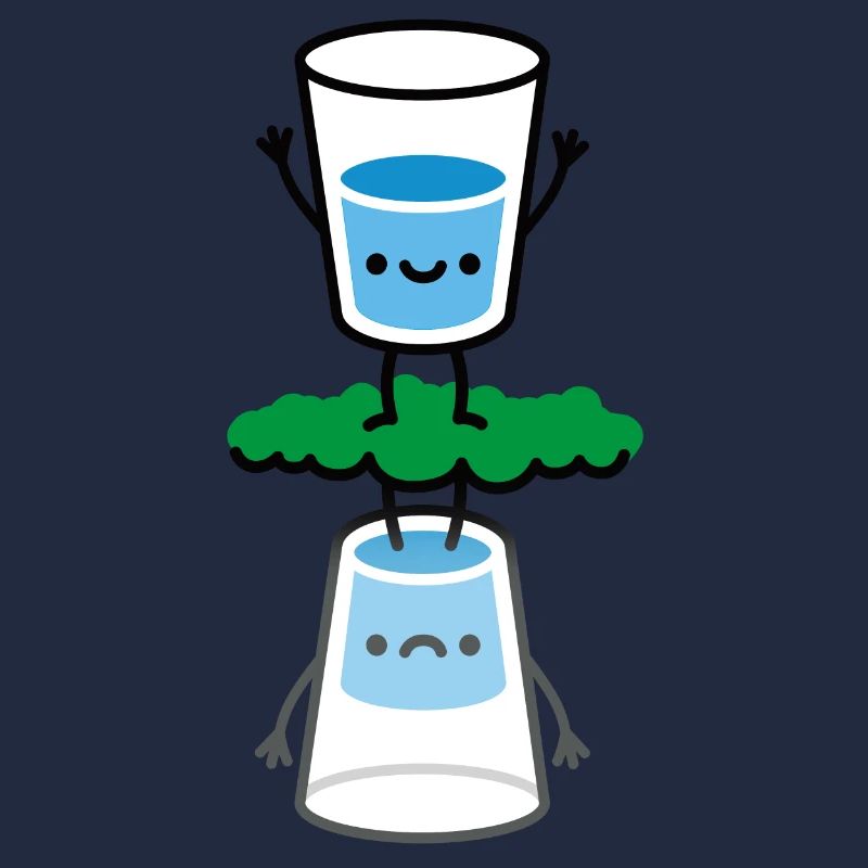 The glass is half full, half empty funny optimist