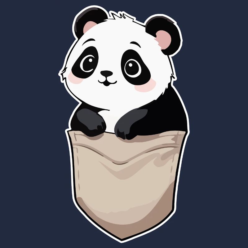 Cute panda in pocket