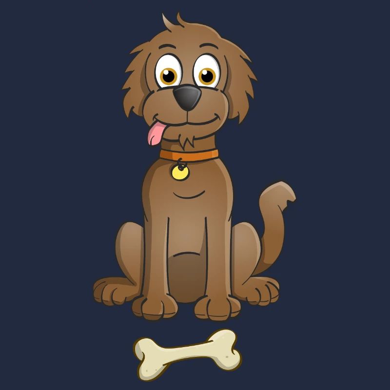 Image joyeuse d’un chien brun avec de l’os