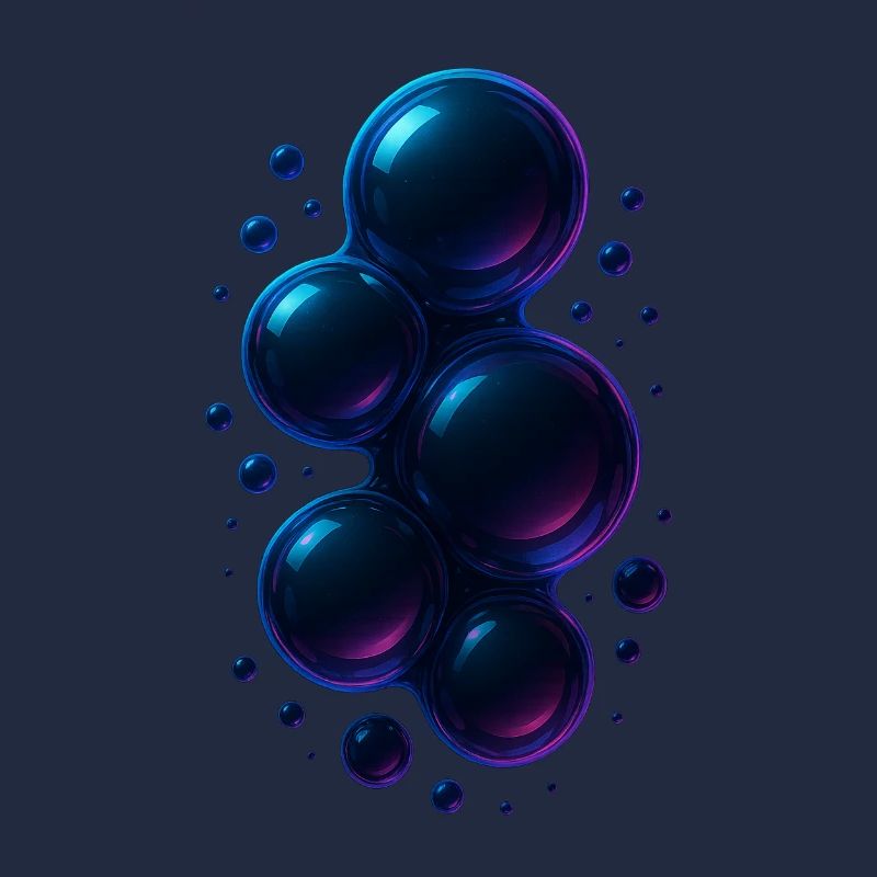 3d Bubbles Blue