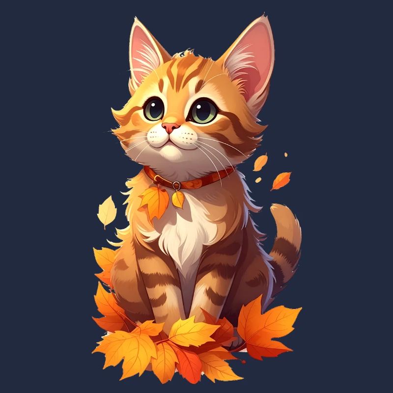 Katze im Herbst