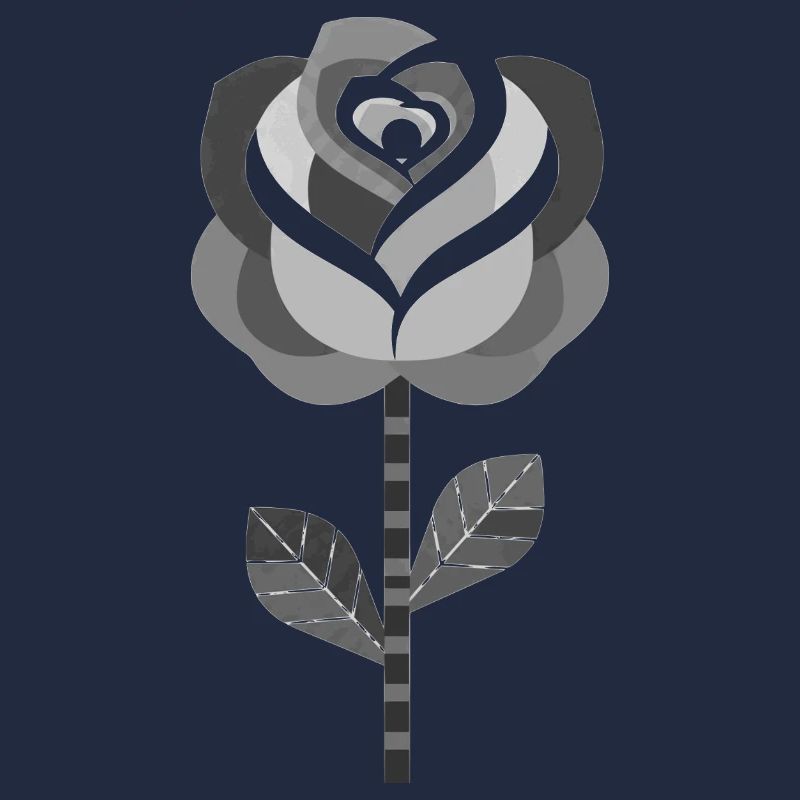Schwarz-Weiß grafisches Rosendesign