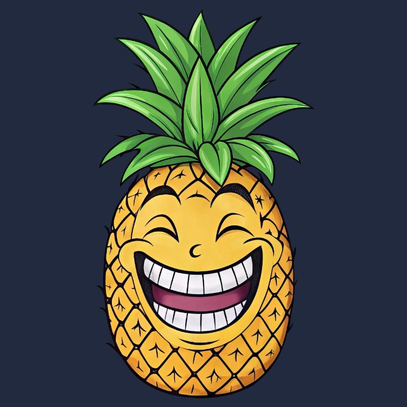 Funny Pineapple Cartoon Summer Fruit Caribbean