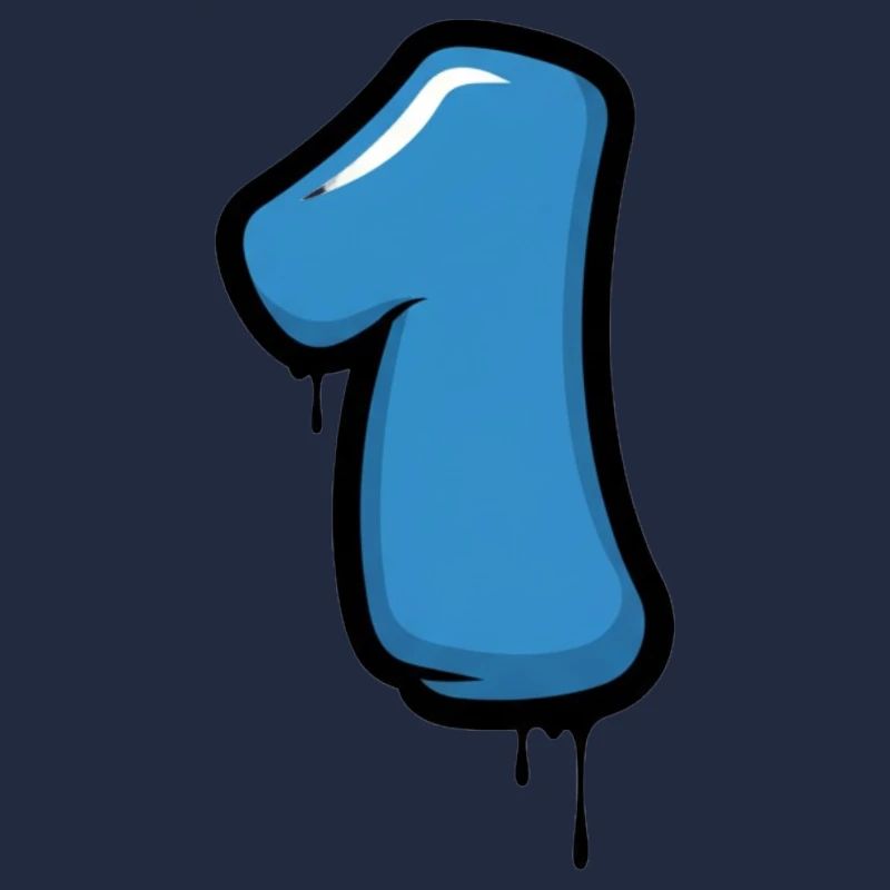 Blaues Nummer Eins Design