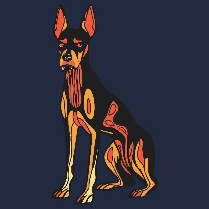 Dobermann Hund Halloween Zombie