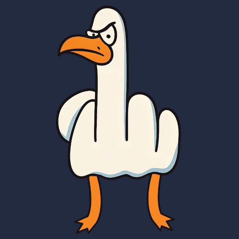 Mittelfinger Gans Sarkasmus