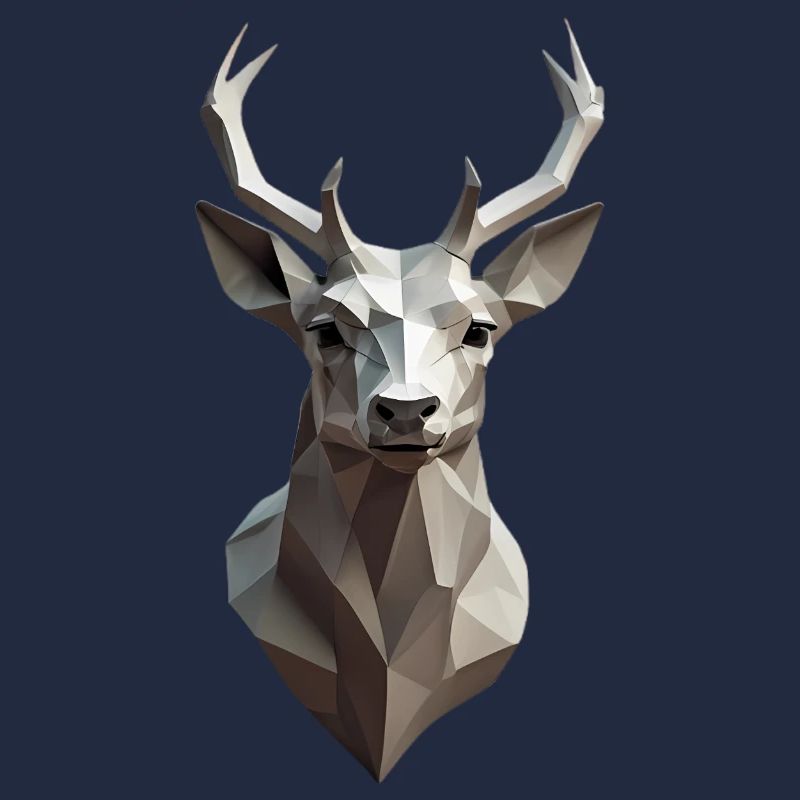 Geometrischer Hirschkopf Low-Poly