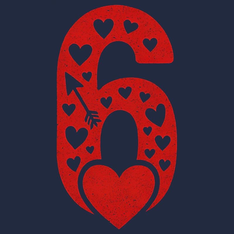 Fun 67 Number 6-7 6 7 Matching Valentine's Card Sec
