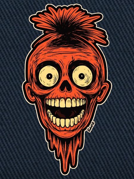 Crimson Skull Mohawk Maskottchen