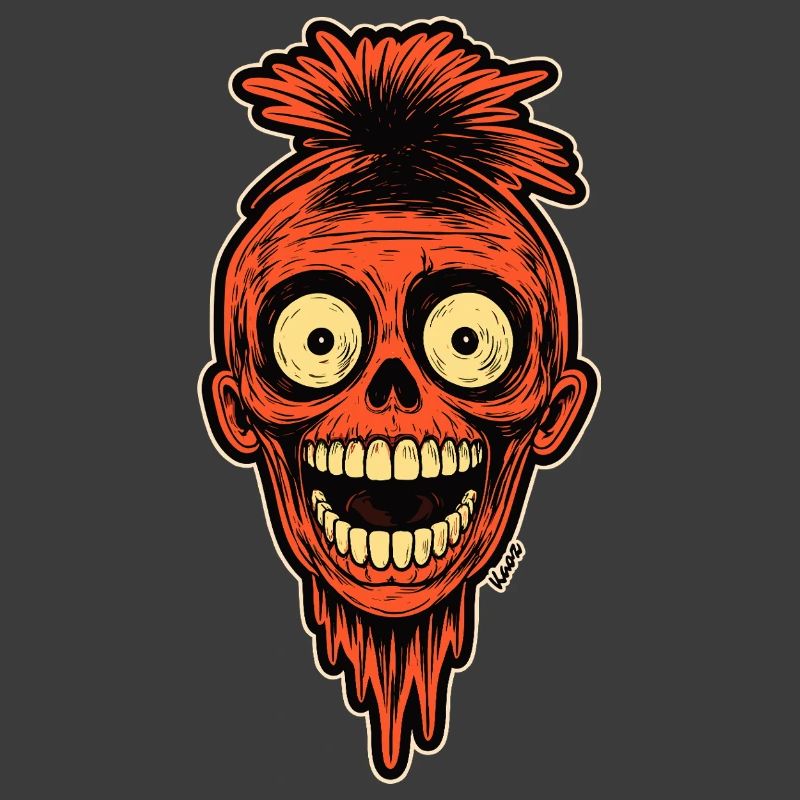 Crimson Skull Mohawk Maskottchen