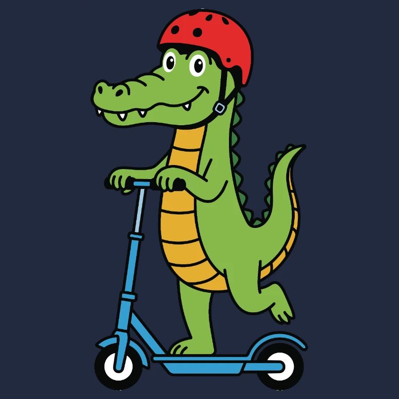 Krokodil auf einem Roller