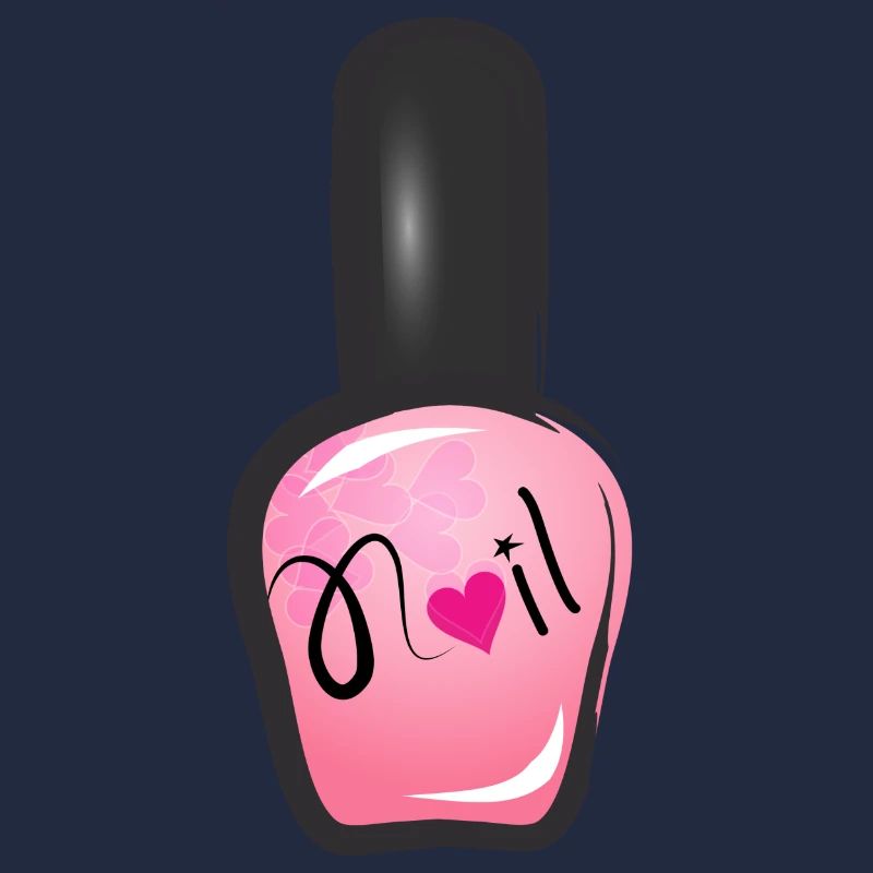 rosa Nagellack im Graffiti Stil mit Herz