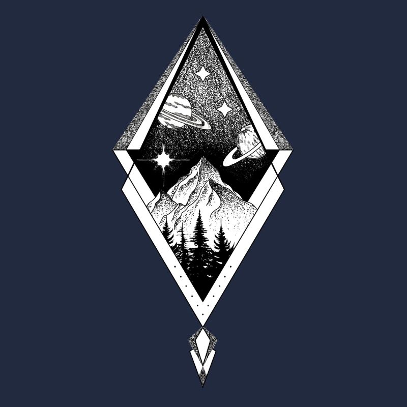 Planet night moon geometry diamond