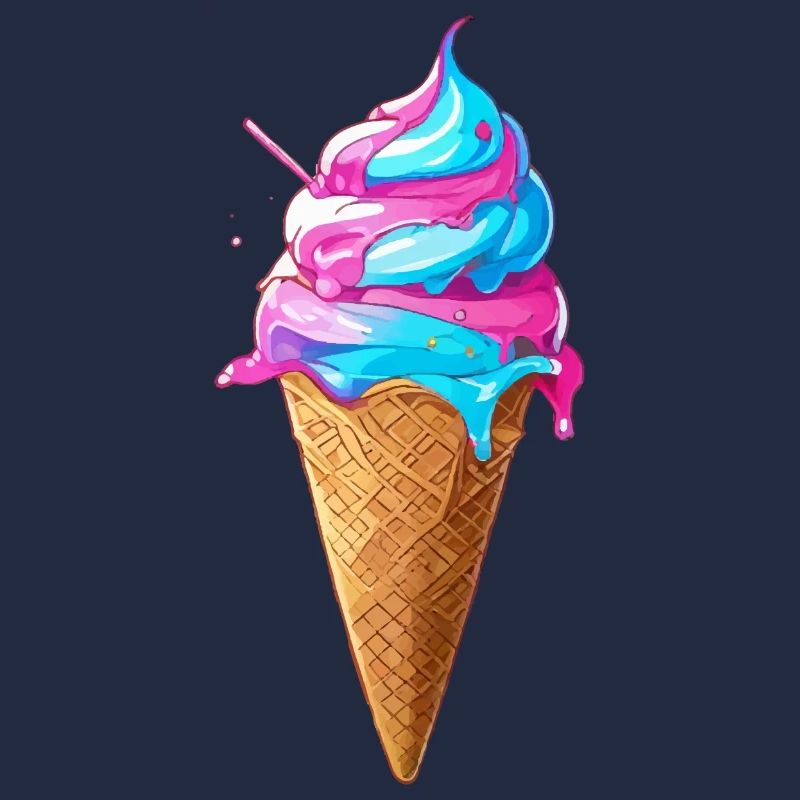 Délicieuse crème glacée | Cornet de crème glacée Synthwave
