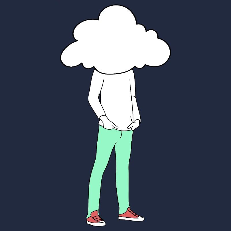 Kopf in den Wolken