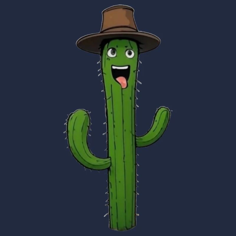 Cartoon Kaktus mit Hut