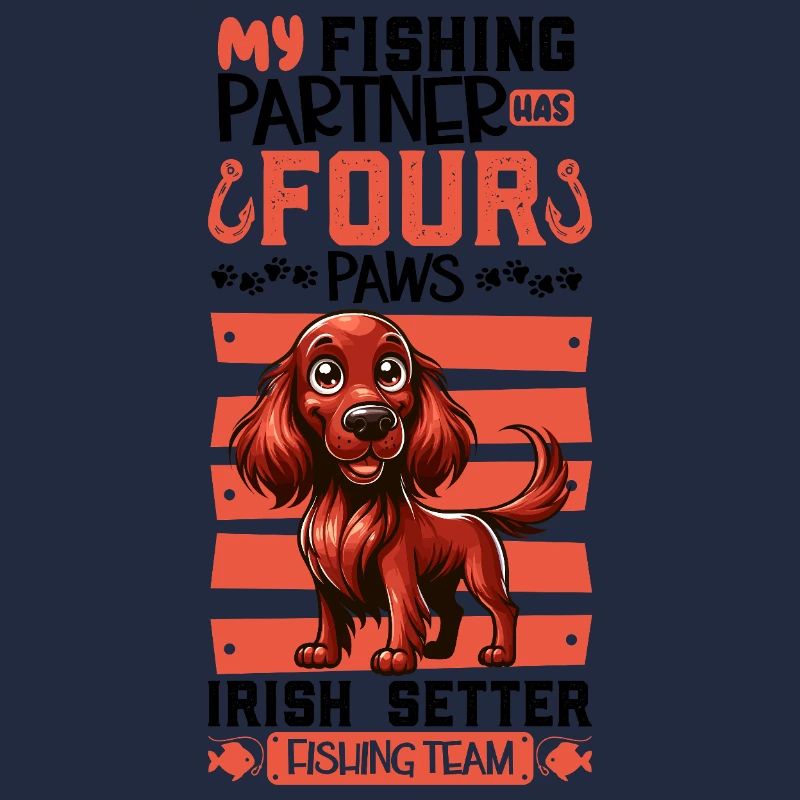 Fishing and Irish Red Setter