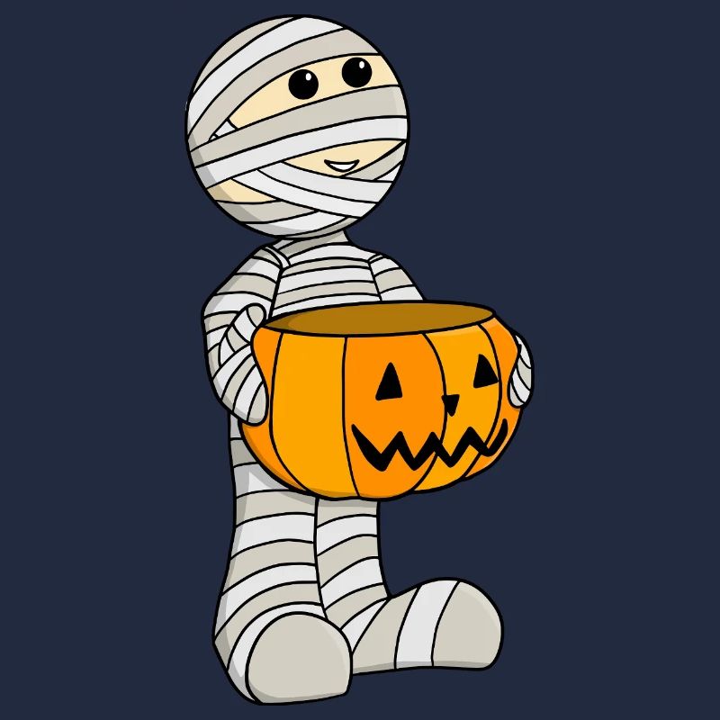 Cute Mummy with Jack-o-Lantern