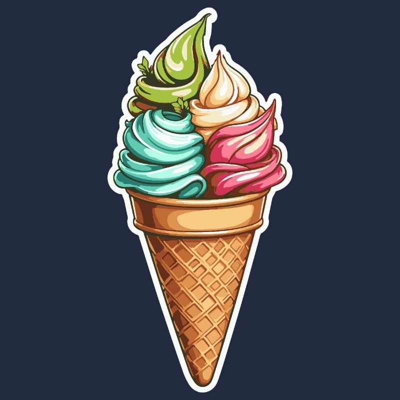 Bunte Swirl-Eiswaffel Muster