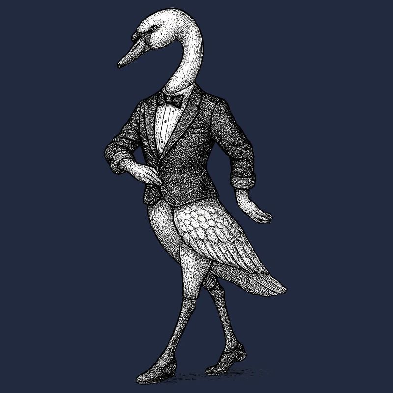 Schwan im Smoking