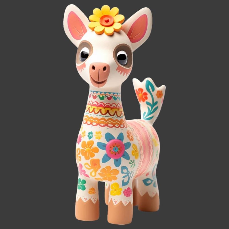 Süßes Lama mit Blümchen Deko