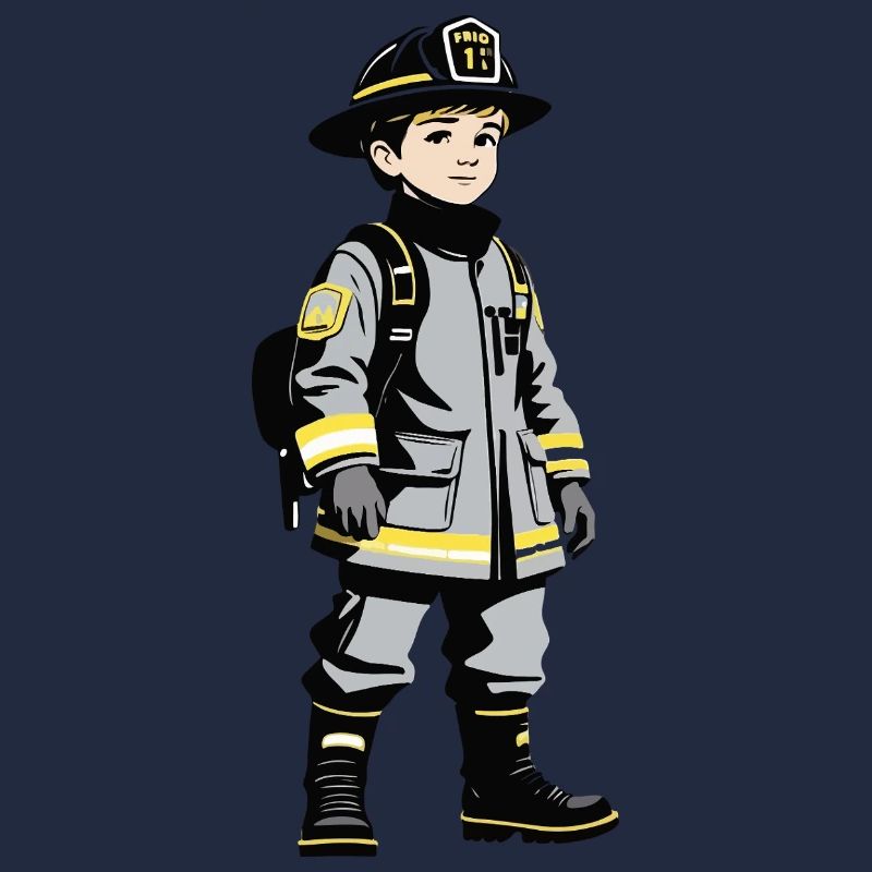 Garçon pompier - Conception de travail mignon