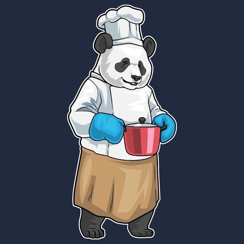 Cuisinier panda Cuisson de la marmite
