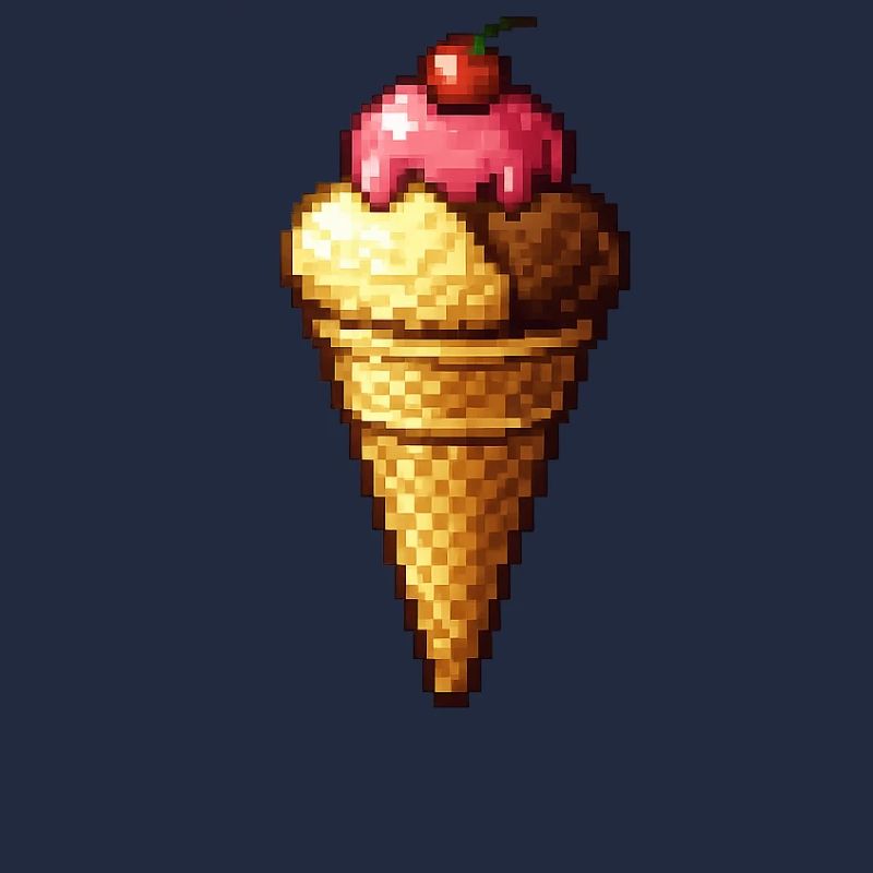 Retro Pixel Eiscreme Cone