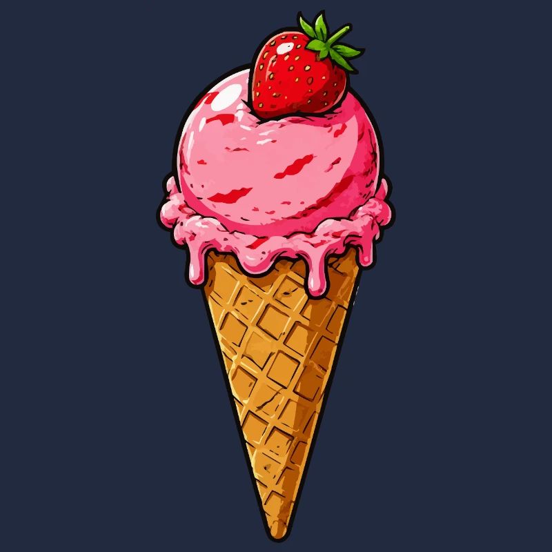 Erdbeere Eis Kugel