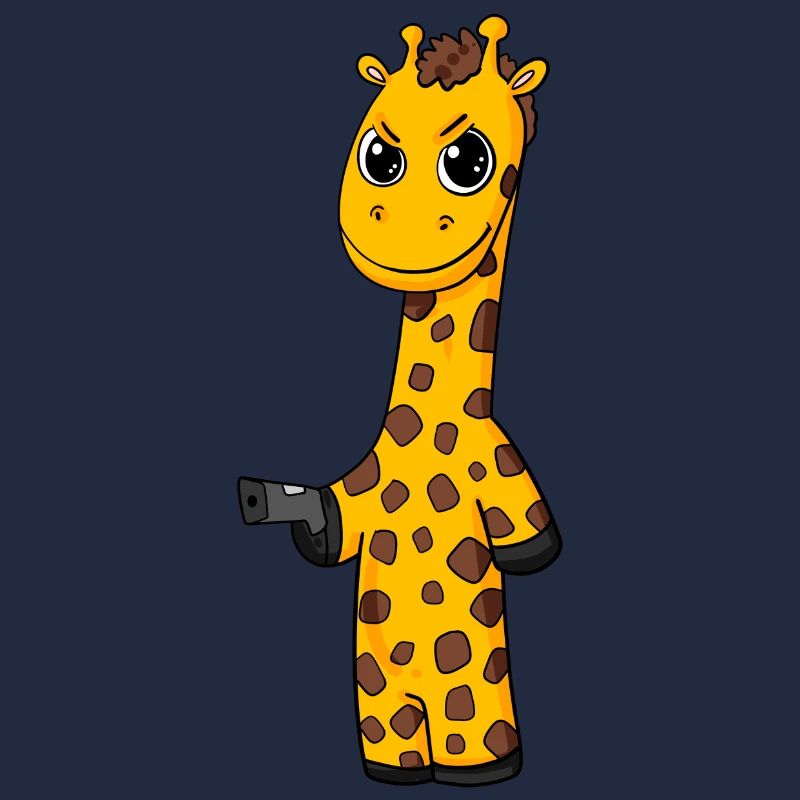 Giraffe mit Pistole