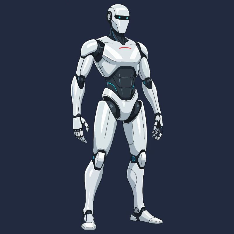 Robot de combat blanc de science-fiction