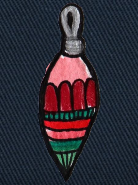 Gestreifter Tropfenornament
