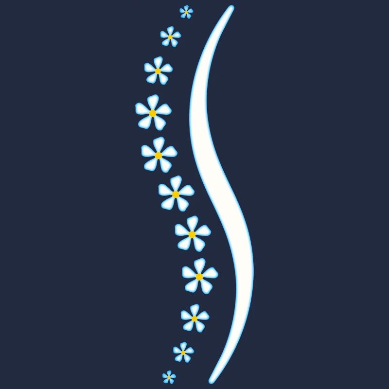 Blumen-Wirbelsäule blau