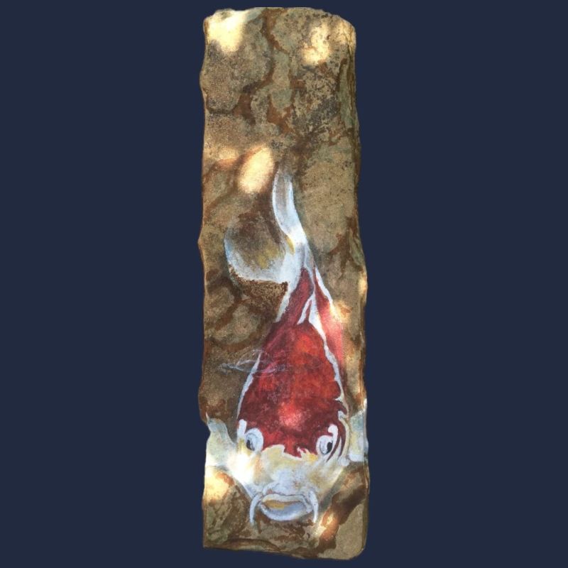 Koi Fish on Rustic Marble