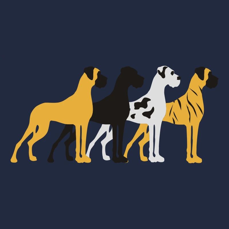 Four basic colors Great Dane
