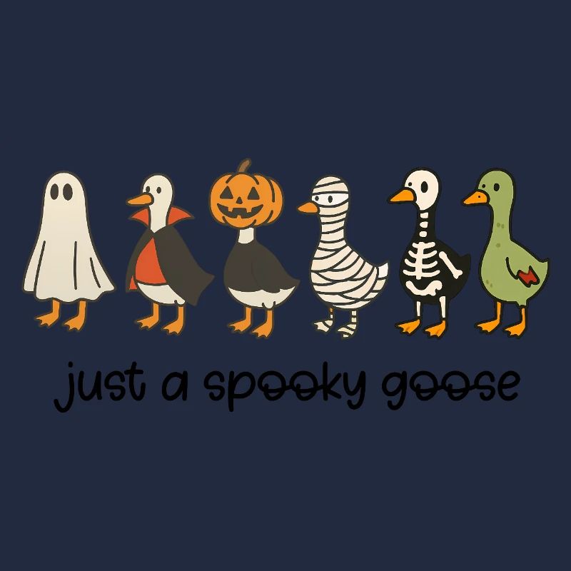 Creative Halloween illustration with enigmatic ducks