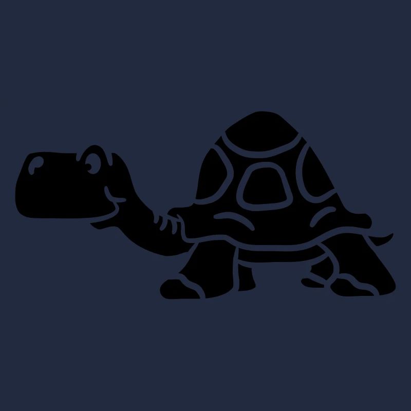 Old small cartoon black turtle