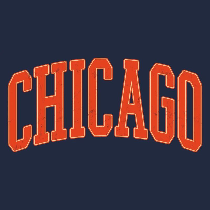 Chicago Arc Text in Orange 3D