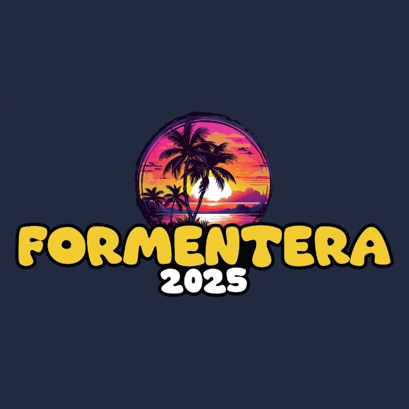 Formentera 2025 Palm Trees Multicoloured