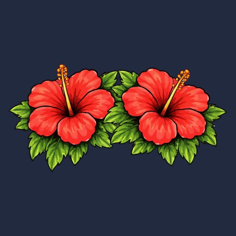Double Hibiscus Tropics Pattern