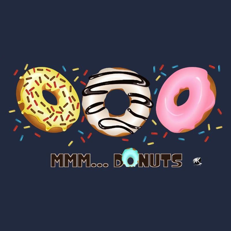 Illustration de Donuts glacés avec des vermicelles