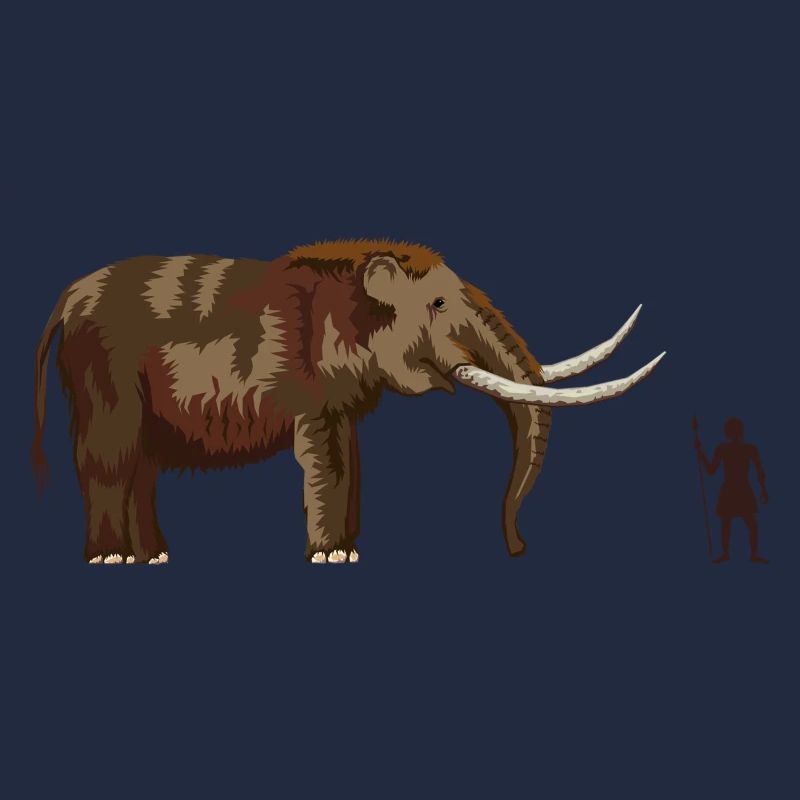 Mammoth and hunter