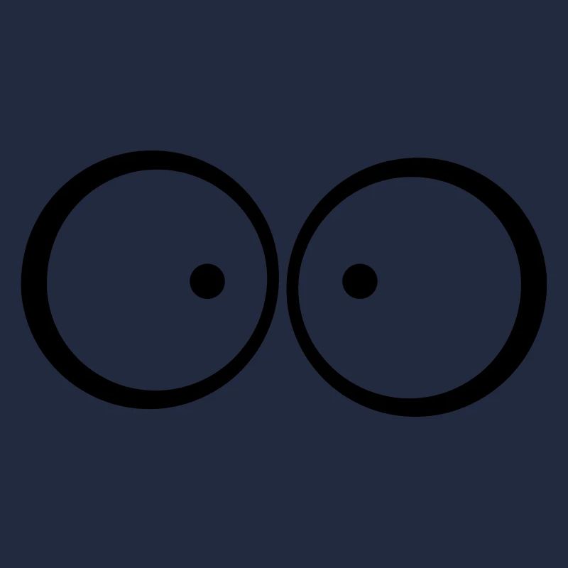 Ängstliche schielende blaue Comic Augen