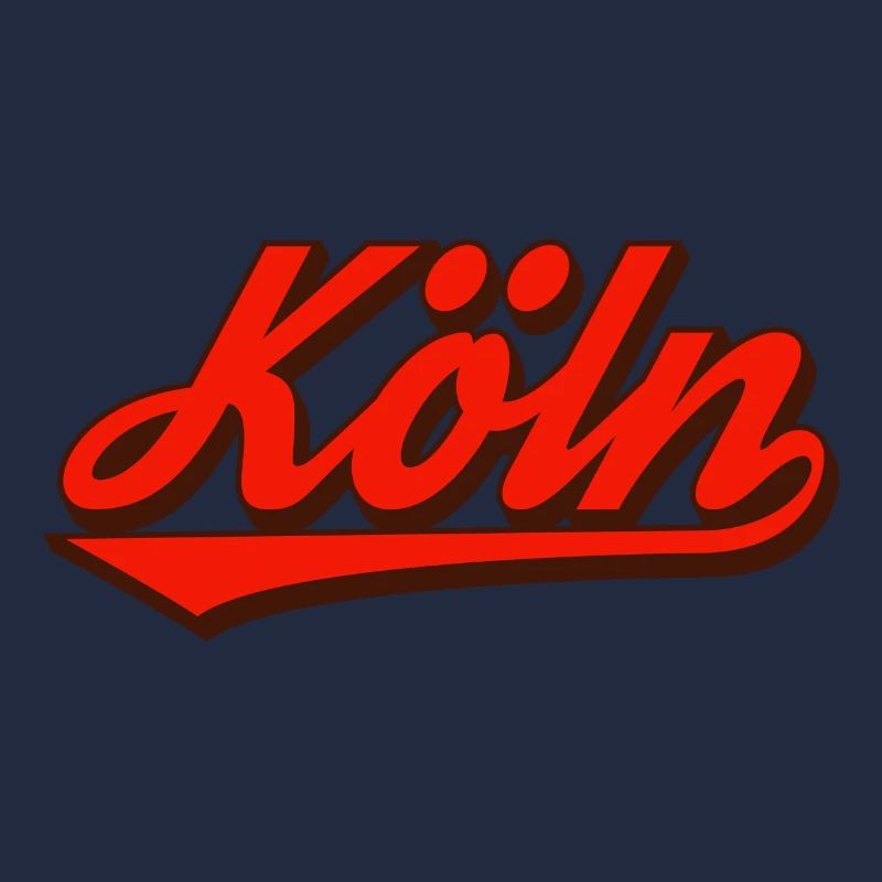 Logo rétro Script de Cologne Rouge