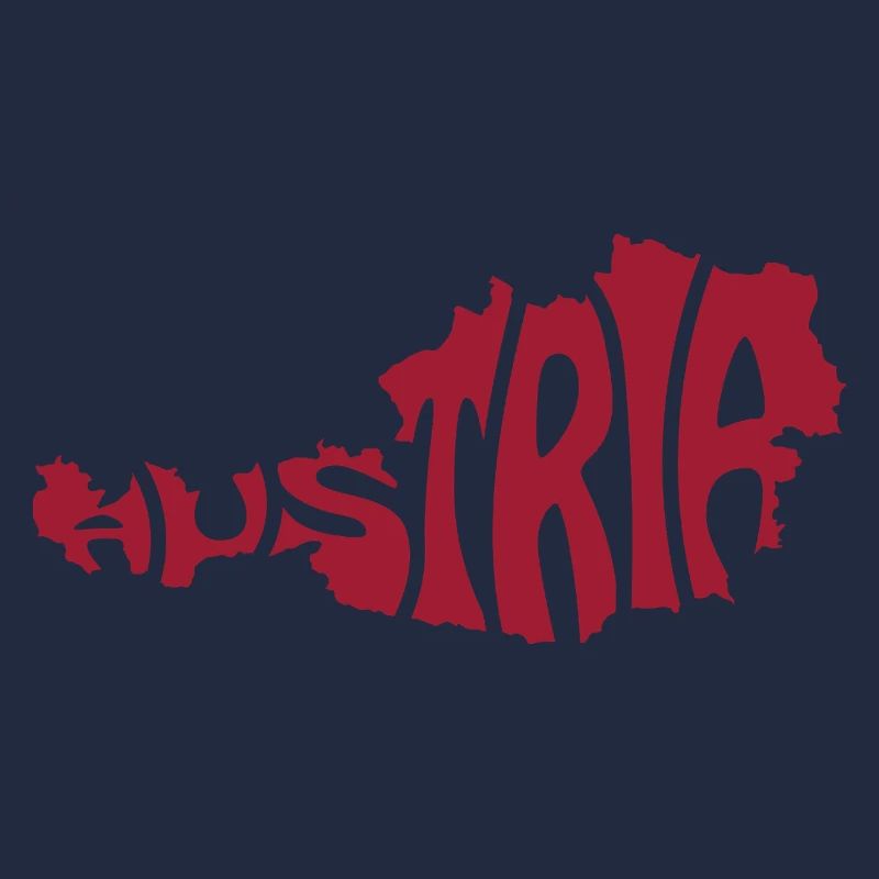 Austria Map Artistic Typography Design