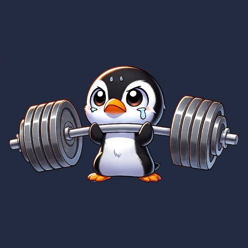 Starker Pinguin Workout Hantel Training