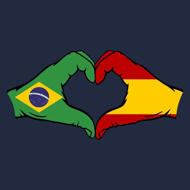 Brasilien Spanien Hände Herzform