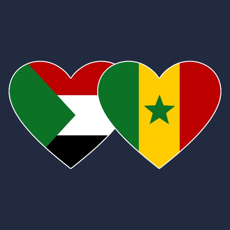 Sudan Senegal Flagge Herz