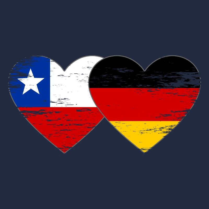 Chile Germany Flag Heart