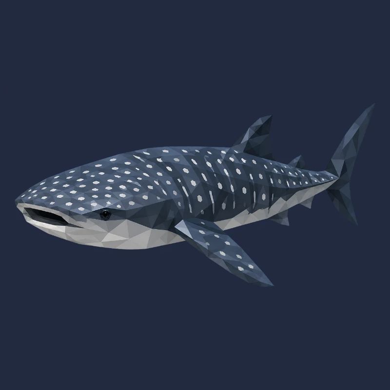 Polygonal Whale Shark – Geometric Art